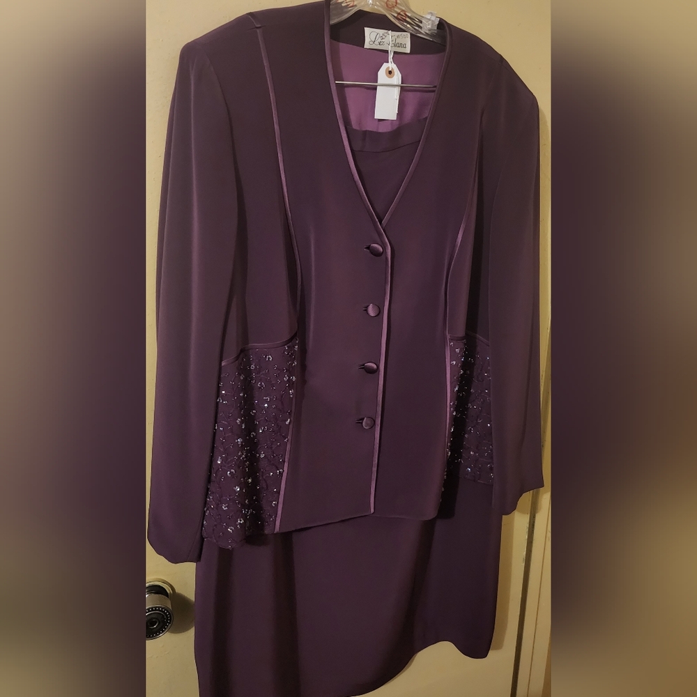 2pc Purple Skirt Suit Plus Size
